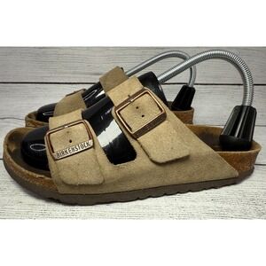 Birkenstock Arizona Suede Leather Slip On Sandals Tan EU 39